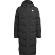 Adidas LONGDOWN Striped Waterproof Long Warm Sports Casual Quilted Down Jacket, Unisex, Black - Black - View 2