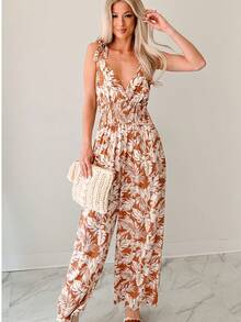 Women's New All-Over Print Woven Jumpsuit, Suitable For Vacation And Daily Wear, Spring/Summer - Multicolor - View 1