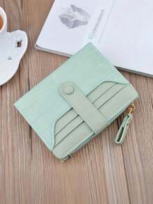 Wavhen 女士鳄鱼纹压花短款钱包 时尚零钱包 多功能大容量拉链卡包 女士钱包 迷你钱包 小钱包 可爱钱包 旅行必备证件夹 身份证夹 - 彩色 - 查看 12