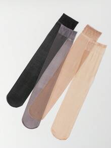 1/3/5/10 Pairs Of Women's Stockings, Ultra-Thin Long Tube Stockings, Anti Hook Silk Calf Socks, Sexy, Ultra-Thin, Super Transparent, Versatile JK, Knee High Socks, Suitable For Home Commuting, Parties, Gifts.Straight Socks - Multicolor - View 11