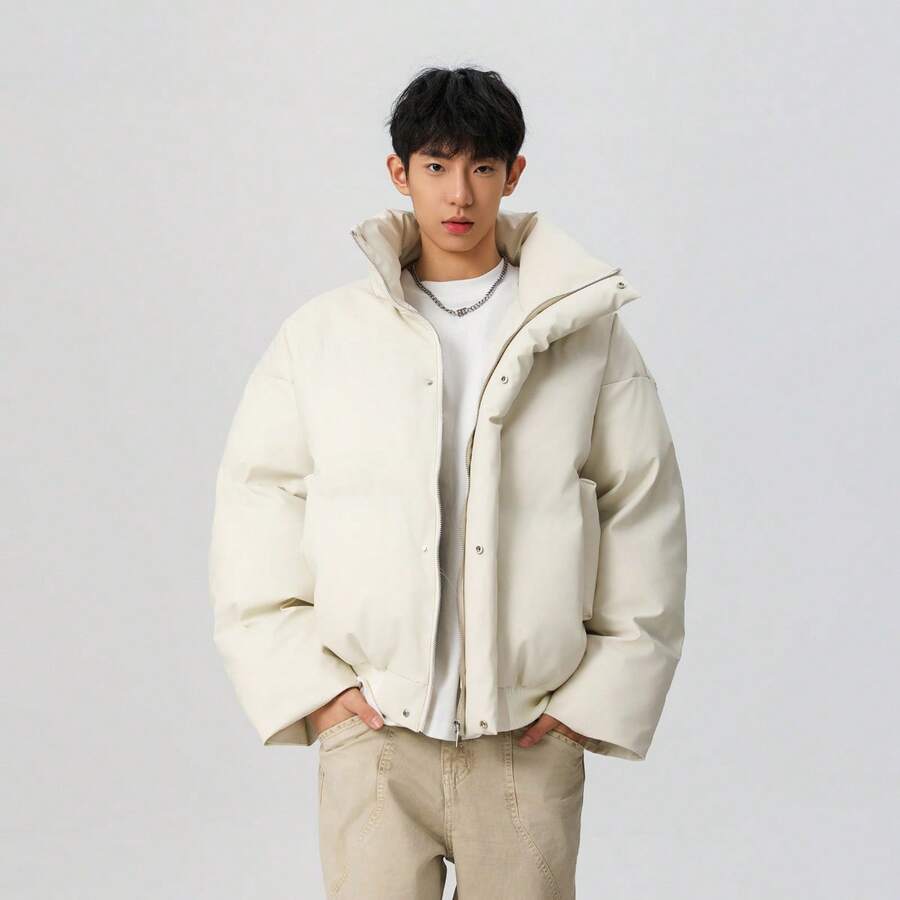 Men Sports Winter Coats - Apricot - View 1