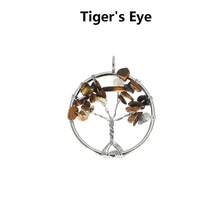 Ahknormailcui Vintage Stainless Steel Handmade Beading Natural Stones Tree Of Life Pendant Irregular Crystal Agate Elegant Round Pendants For Diy Jewelry Making Necklace/Key Ring/Earrings Crafts Decorative Accessories - Tree Of Life - View 6