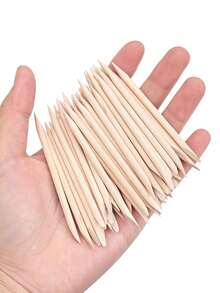 100pcs Wooden Manicure Sticks, Double-Sided Multi-Functional Cuticle Pusher, Nail Care Tools, Nail Remover Tools, Nail Art Supplies, Suitable For Press-On Nails - 5.5cm Nail Remover Stick, Christmas, Winter, Pink, Graduation Season, Birthday - Multicolor - View 6