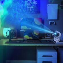 Astronaut Hugging Moon For Galaxy Night Light With 8 Modes, Remote Control & 360° Rotation - USB Powered LED Star Projector For Bedroom Decor, Game Room, Home Theater Ceiling - Perfect For Christmas & Halloween - Guitar - View 6