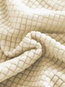 1/4 st enfärgad majsfleece kjol stretch stolsöverdrag - Beige - Visa 6