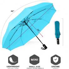 Two Packs Auto Open & Close Small Travel Umbrella Compact For Backpack-Umbrellas For Rain, Lightweight Strong Mini Portable Umbrellas For Men And Women.. (Black & Light Blue, 2 Pack),42Inch-2Packs,Black&LightBlue - Hitam & Biru Muda - View 7