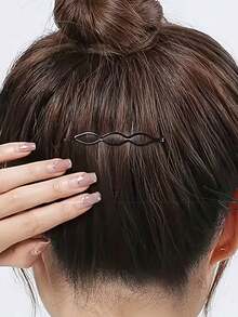 20个黑色几何发夹，简约黑色水钻，椭圆形、菱形、三角形侧刘海发夹，隐形发夹，适用于马尾辫、发髻、编发，直发/卷发/波浪发造型套装，美发工具套装 - 彩色 - 查看 3