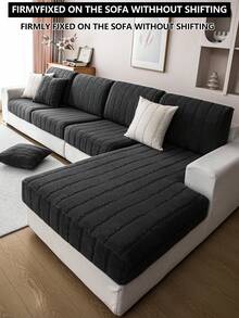 1 tấm bọc ghế sofa co giãn, chống trượt, phủ toàn bộ bề mặt ghế, phù hợp cho mọi mùa, chất liệu vải dày dặn, có thể giặt máy, chống bụi, thân thiện với thú cưng, trang trí nhà cửa, có thể điều chỉnh cho ghế sofa góc, phòng ngủ, văn phòng, phòng khách 1/2/3/4 chỗ ngồi. - Màu xám đen - Xem 7