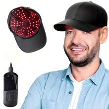 Wireless Red Light Cap For Hair Growth - USB Rechargeable, Wireless Red Light Therapy For Men & Women, Hair Loss Treatment, Hair Root Strengthening, Modern Design, Highquality Light Emission - 黑色 - 查看 6