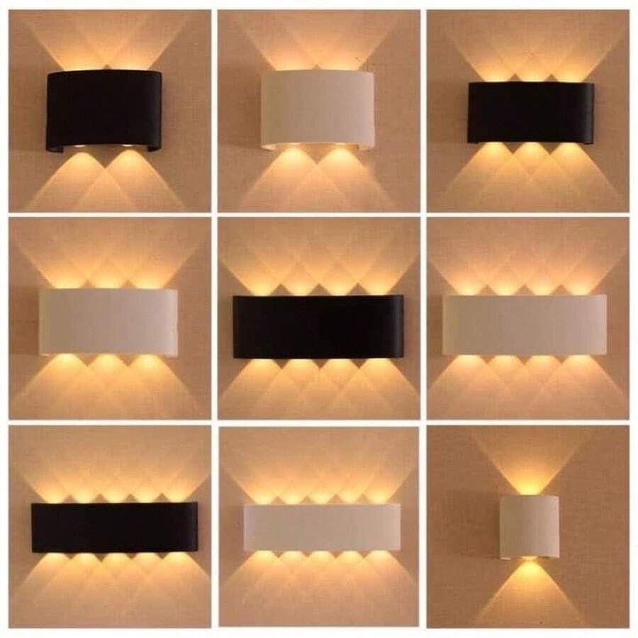 2pcs Modern LED Wall Lights, Indoor/Outdoor Waterproof Wall Lamps, IP65, Aluminum/Plastic Wall Sconces, 110V/220V, 2W/4W/6W/8W/10W, 3000K Warm White, Suitable For Bedroom, Living Room, Kitchen, Balcony, Hallway, Garden, Park, Garage