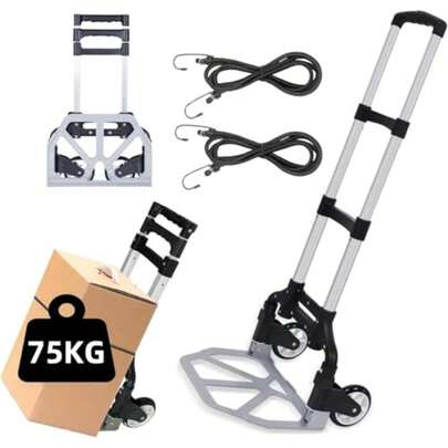 mhjCarro de Mano Plegable75 KG Plegable para Carretilla de Mano Carro de Compras con Asa Telescópica y Ruedas de Goma Diablito de Carga para Viajes mudanzas Compras Uso en OficinaSleeping Bags