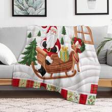 Christmas Sled Blanket, Comfortable And Soft, Warm Leisure Blanket, Printed Design, Winter Sofa Dormitory Home Decoration 30x40 Inches, Perfect Birthday Christmas Mother's Day Gift Size 70x140cm/27.56x55.12 InSoft, Durable, And Endlessly Versatile,Your Go-To For Warmth That Feels Like A Hug, Anytime, Anywhere - Multicolor - View 4