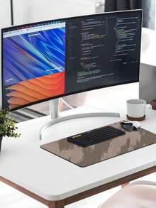 Stripe Camo Extra Large Mouse Pad - Non-Slip, Washable Rubber Base Desk Mat, - White - View 3