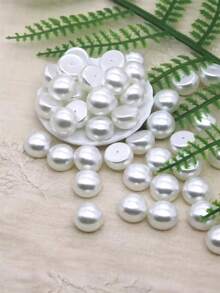 10/20/30 pièces Accessoires de décoration de vêtements en faux perles en demi-cercle - Blanc - Voir 1