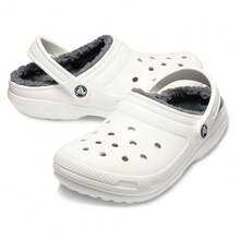 Unisex-Adult Classic Lined Clog,14Women/12Men,White/Grey - 白色/灰色 - 查看 6
