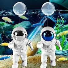 1个漂浮宇航员水族箱装饰品 - 可爱的太空人水族箱配件 - 适用于各种鱼缸和游泳池