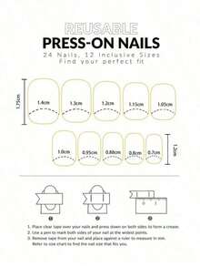 24pcs Short Shiny Coffin Nails Pink White French Fake Nails Reusable For Women. Press On Nails - Hồng - Xem 5