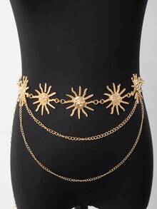 1pc Vintage Minimalist Bohemian Exotic Mysterious Sun Tassel Body Chain - Yellow - View 6