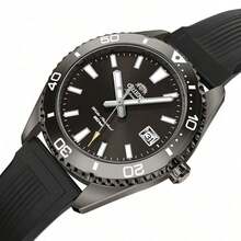 Reloj de buceo automático edición limitada 75th Anniversary de ORIENT - Resistente al agua 200m, esfera negra con luminiscencia, correa de goma, modelo RA-AC0Q05P10B - Negro - Ver 5