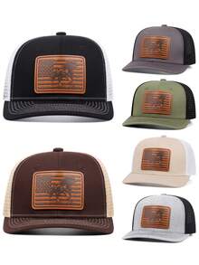1pc Men's Fashion Richardson Label Wild Horse Pattern Flat Edge Hat, Embroidered Flat Edge Hip Hop Hat, Fashionable Outdoor Adjustable Neutral Couple Baseball Cap (Polyester) With Embroidered Decoration, Hip Hop Endless Hat With Letter, Animal & Geometric Pattern, Casual Street Party Style, Polyester Printed Patchwork Baseball Cap, Suitable For All Seasons - Car Stickers - View 1