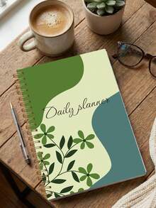 Trees 1本A5极简每日膳食计划笔记本，包含膳食、情绪追踪和笔记功能，106页，适用于学校、家庭和办公室的自我护理计划本