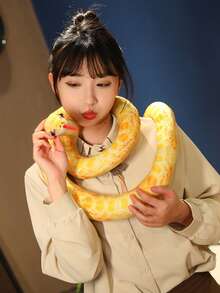 蛇形毛绒玩具，巨型仿真蟒蛇，栩栩如生的巨型蚺蛇，柔软动物造型，恶作剧道具，适合家庭派对装饰，儿童男孩女孩礼物