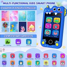 适合3-10岁儿童的玩具手机，2.8英寸触摸屏学习玩具手机，带双摄像头、游戏、音乐播放器，圣诞节和生日礼物，适合男孩和女孩 - 彩色 - 查看 6