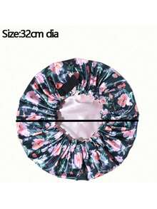 1/3pcs Adjustable Waterproof Shower Cap, Soft Satin Lining, Printed Loose Fit Bath Hat For Women - Multicolor - View 17