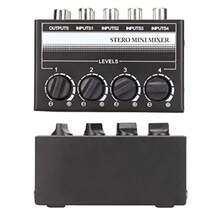 mhjMezclador de Audio Pasivo de 4 Canales Minimezclador Estéreo Profesional Consola de Placa de Sonido Entrada para Consola de Estudio de Grabación de PC Club de Escenariosleeping Bags - 219165114 - Ver 7