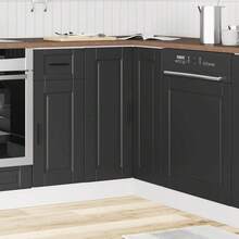 vidaXL Armário de cozinha Porto black bois d'ingénierie - Preto - Ver 3