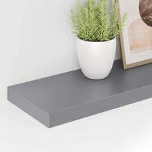 vidaXL Wandregal, Grau, 80 x 23,5 x 3,8 cm, MDF - Grau - Übersicht 4