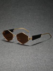 1副男士金属几何框时尚复古太阳镜 - 适合街头摄影、海滩度假休闲及日常穿搭 | 时尚配饰 - 彩色 - 查看 6