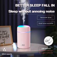 1pc 300ml USB Powered Colorful Mini Humidifier, Suitable For Home, Office And Car - Multiple Colors Available, Daily Humidification, Prevent Dryness - Multicolor - View 12