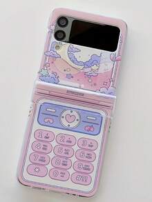 Funda de teléfono con diseño de teléfono rosa creativo Y2K, compatible con Samsung Galaxy Z Flip7 Z Flip 6 Z Flip5 4 Z Flip 3 5G Foldable Protective Hard Shell - Rosa - Ver 6