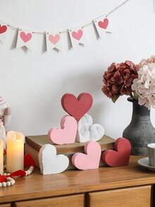 Bộ 6 khay trang trí hình trái tim kiểu cổ điển, trang trí ngày Valentine. - Nhiều màu - Xem 6