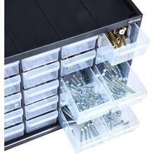 sistema modular de almacenamiento de 30 cajones pequeños,Organizador de almacenamiento,  fácil de apilar (CMST40730), negro, blanco - 30 contenedores - Ver 2