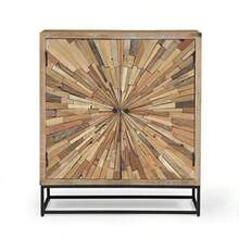 Christopher Knight Home Sheila - clóset de Madera Boho de 2 Puertas Color Natural Negrocc - Negro natural - Ver 1