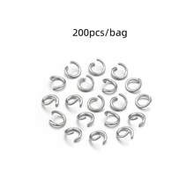 200pcs Stainless Steel Open Jump Rings, Necklace & Bracelet Connector Rings, Handmade Craft Rings, Beaded Bracelet Linking Rings, DIY Jewelry Making Findings - Single-loop Opening - View 30