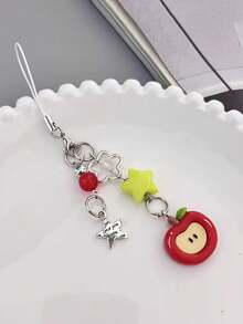 1个苹果造型祝福吊坠，可爱手机壳挂饰，包包装饰，防丢USB挂件，手机挂绳，兼容安卓及大多数智能手机，送给母亲、家人、朋友、孩子、生日、节日的礼物 - 彩色 - 查看 10