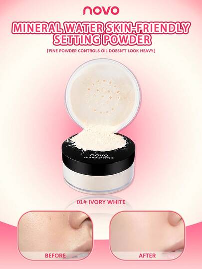 NOVO 防水、防汗、控油、持久散粉。哑光妆效，适合打造自然妆容，是送礼佳品，也适合INS风、秋冬妆容、新年妆容、派对妆容、补妆和生日妆容。