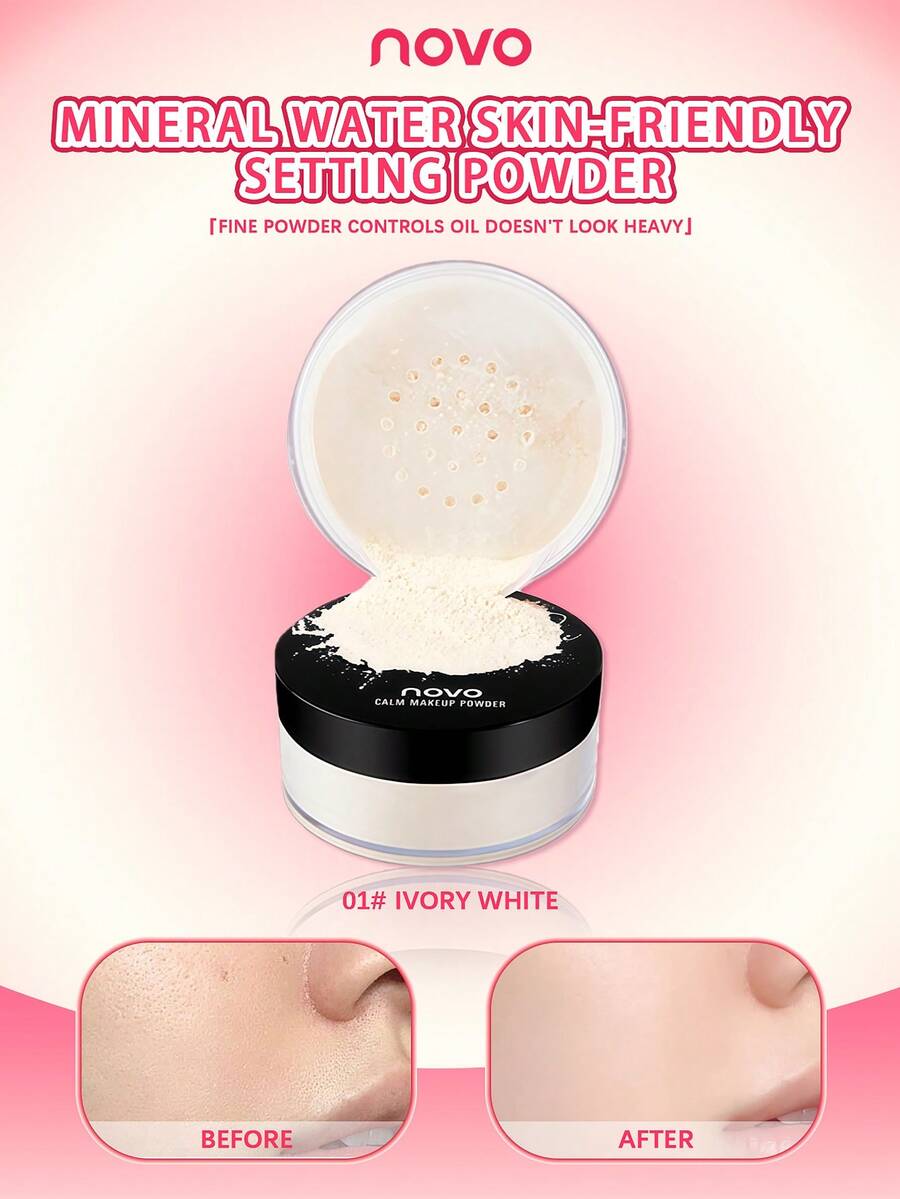 NOVO 防水、防汗、控油、持久散粉。哑光妆效，适合打造自然妆容，是送礼佳品，也适合INS风、秋冬妆容、新年妆容、派对妆容、补妆和生日妆容。 - 01#象牙白 - 查看 1