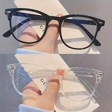 Fashion Transparent Glasses - Oval Square Frame, Blue Light And Radiation Protection, Suitable For Large Faces, Lightweight Plastic Frame, Unisex Digital Screen And Daily Wear, Modern Style Goggles, Exclusive For Office Workers - Clear - View 5