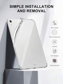 1个定制情人节情侣图案签名款柔软硅胶材质防震透明边角气垫平板电脑保护套，适用于iPad Pro 13、iPad Air 13及其他型号 - 無色 - 查看 5