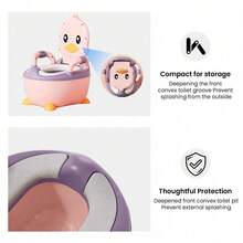 Training Toilet Seat With Splash Guard, 2-In-1 Portable Toilet Chair, Practical Urinal Suitable For Various Scenarios, Comfortable Design - 粉色 - 查看 4