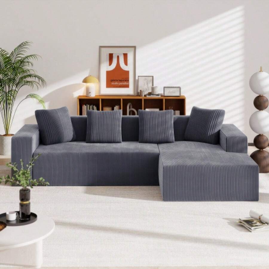 Completely Adjustable Sofas, Cloud Combinations Sofas With L-Liegestühlen, Modern Modular Sofas With Sitzplätzen, Gepolstertes Sofas For Wohnzimmer And Schlafzimmer - Gray - View 1