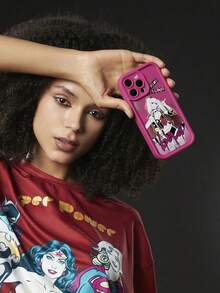 Funda de teléfono plateada con figura de Marilyn X y estampado floral, compatible con - Rojo - Ver 8