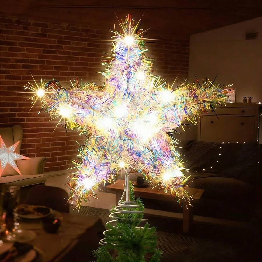 Tendencia25x30cm Estrella Para Árbol De Navidad Decoración Led LuzCalidad premium - Color - Ver 1
