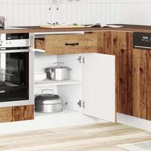 vidaXL Armoire de cuisine Kalmar bois vieux bois d'ingénierie - Tabac - Voir 3