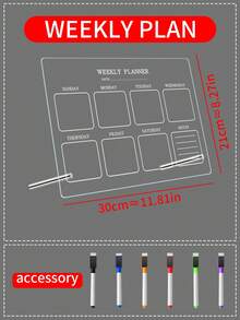 1pc Acrylic White Board Transparent Message Writing Board, Acrylic Memo Office White To-Do List Board, Erasable Transparent Acrylic Memo Board, Advertising Board, Price Menu, Storefront Sign, Transparent Acrylic Notice Board, Acrylic Writing Board - Multicolor - View 12