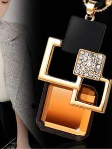 欧美风新款秋冬时尚吊坠复古长款项链女款毛衣链